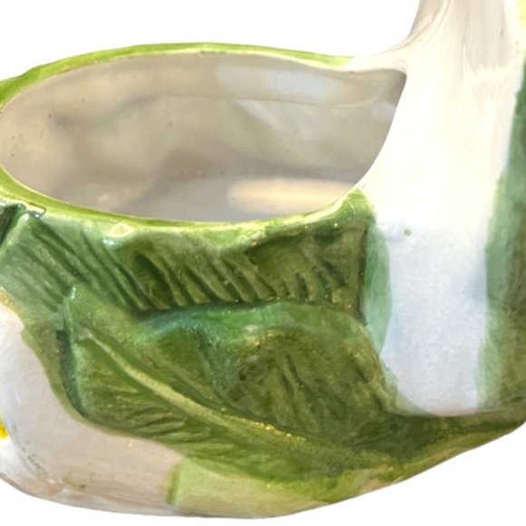 CERAMICA CONTINENTAL Vtg Calla Lily Pottery Planter Pot 9"x7.5"x6" - Picture 9 of 11